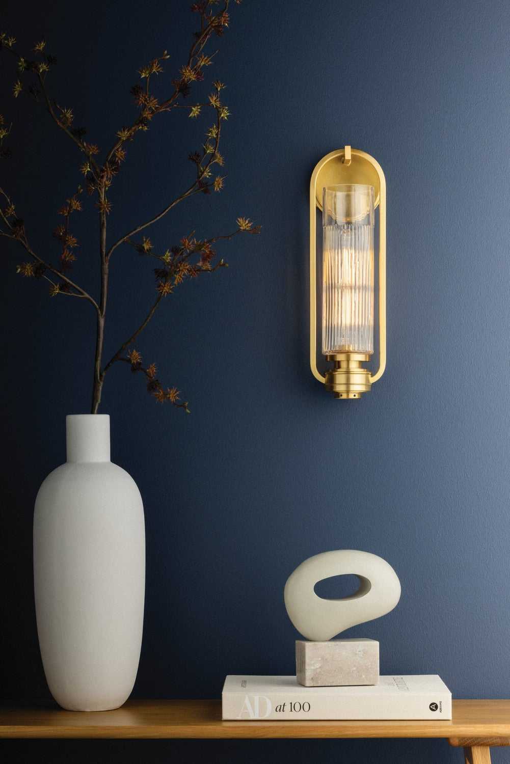 Binnewater One Light Wall Sconce in Aged Brass Hudson Valley Canada