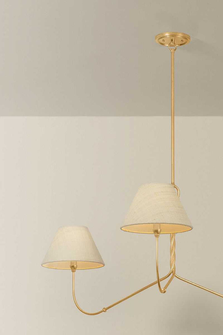 Dekalb Three Light Chandelier in Vintage Gold Leaf Hudson Valley Canada
