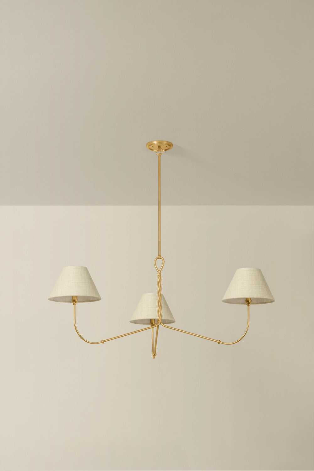 Dekalb Three Light Chandelier in Vintage Gold Leaf Hudson Valley Canada
