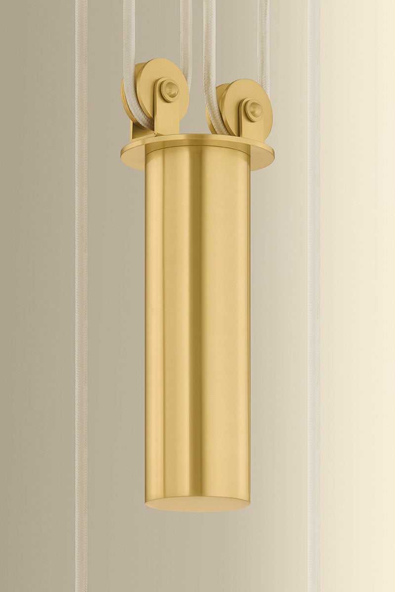 Emmons LED Pendant in Aged Brass Hudson Valley Canada