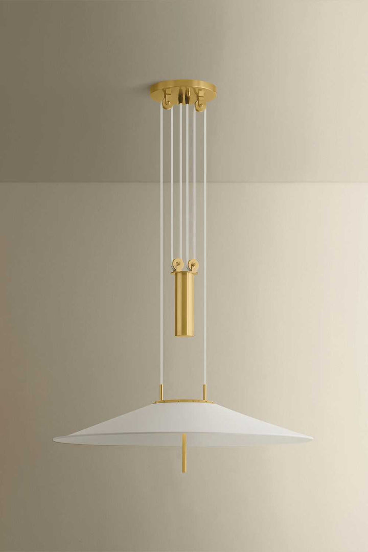 Emmons LED Pendant in Aged Brass Hudson Valley Canada