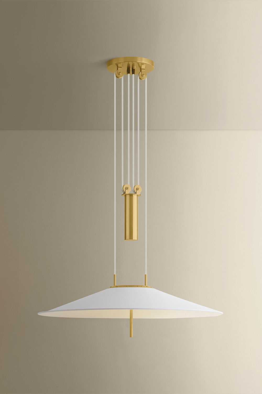 Emmons LED Pendant in Aged Brass Hudson Valley Canada
