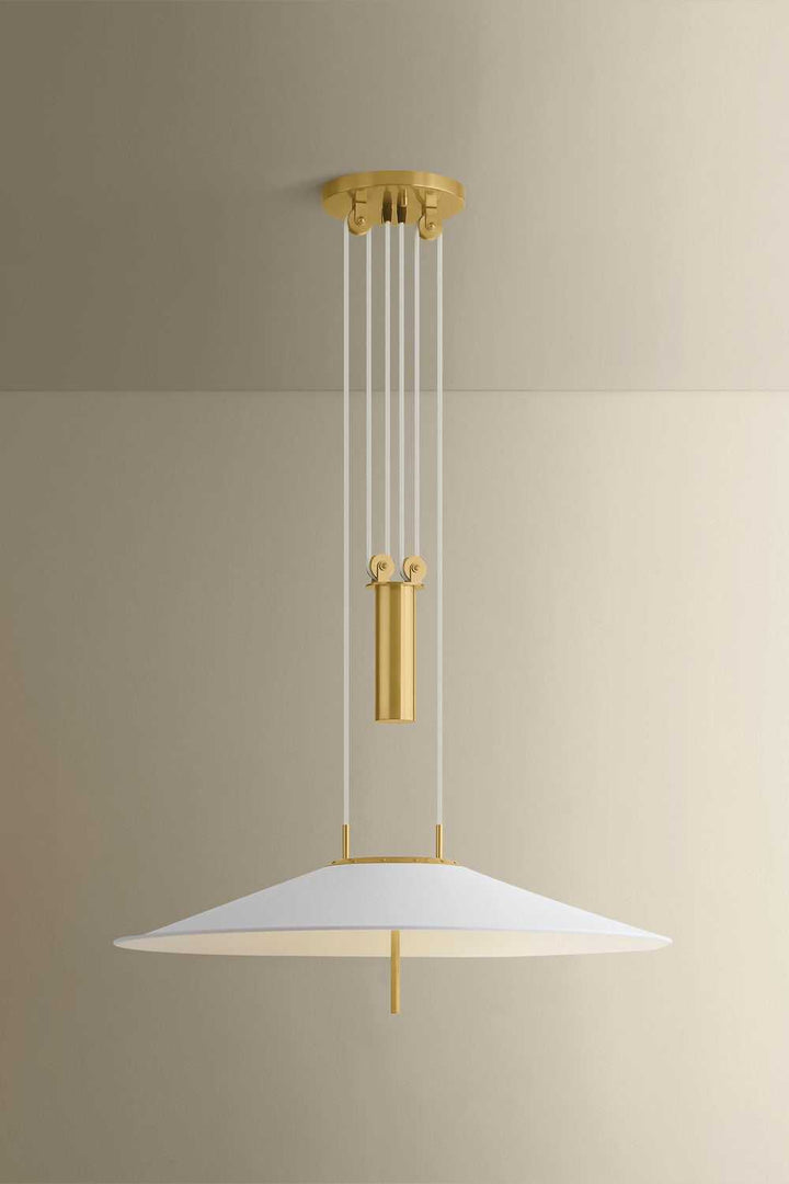 Emmons LED Pendant in Aged Brass Hudson Valley Canada