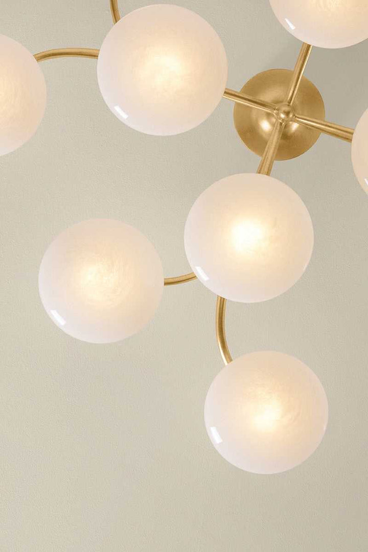 Bayberry LED Semi Flush Mount in Vintage Gold Leaf Hudson Valley Canada
