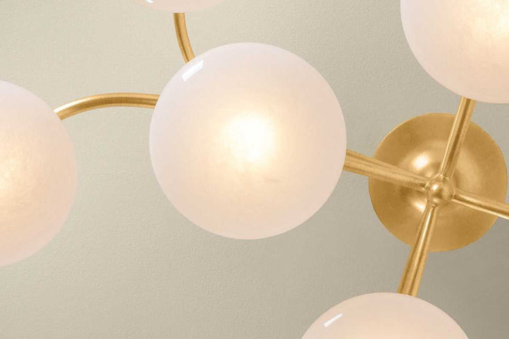 Bayberry LED Semi Flush Mount in Vintage Gold Leaf Hudson Valley Canada