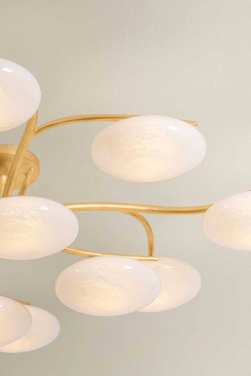 Bayberry LED Semi Flush Mount in Vintage Gold Leaf Hudson Valley Canada