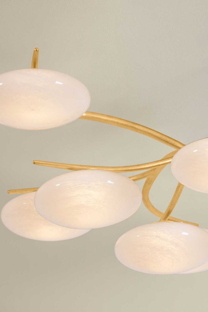 Bayberry LED Semi Flush Mount in Vintage Gold Leaf Hudson Valley Canada