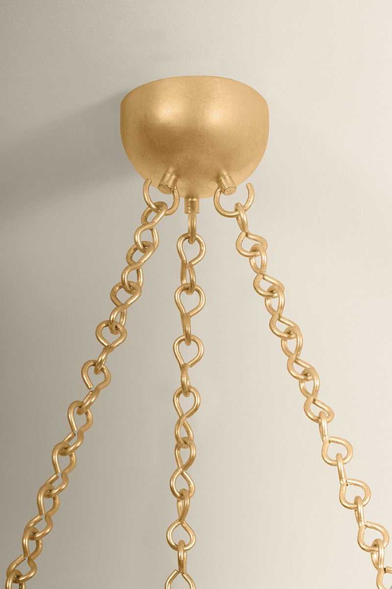 Hayworth Eight Light Chandelier in Vintage Gold Leaf Hudson Valley Canada