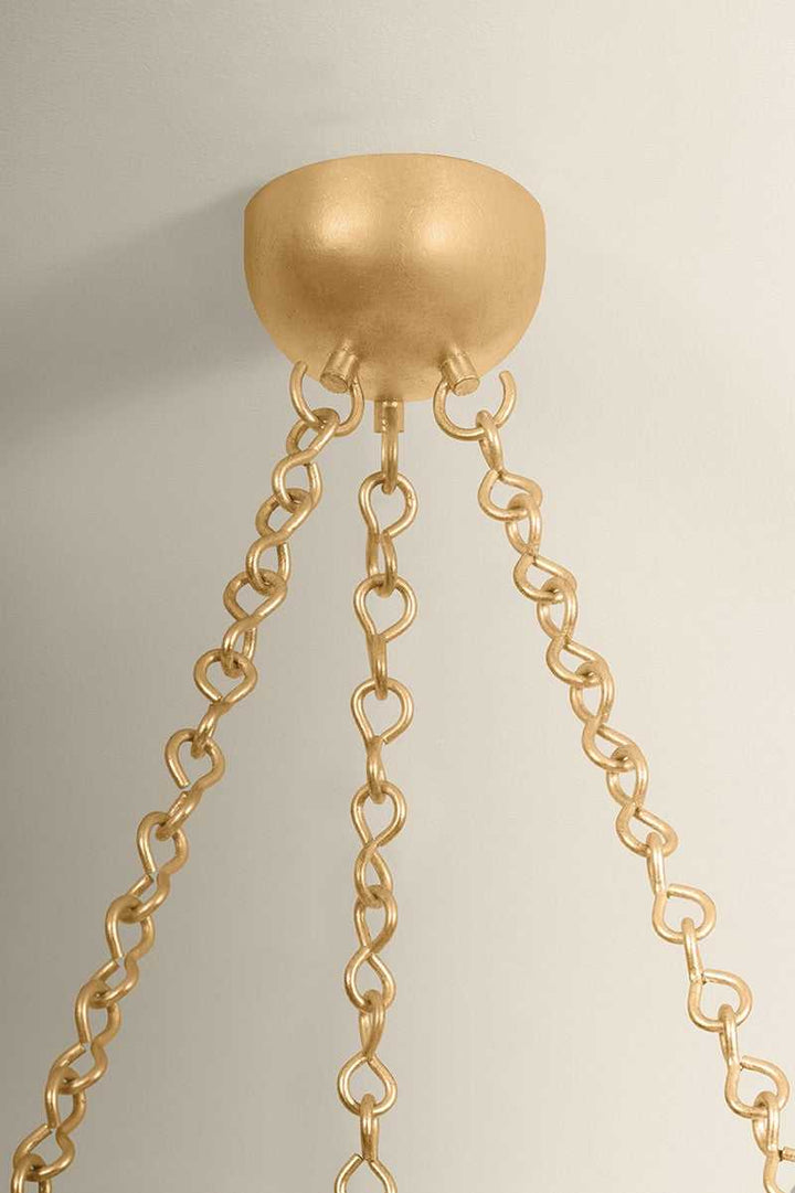 Hayworth Eight Light Chandelier in Vintage Gold Leaf Hudson Valley Canada