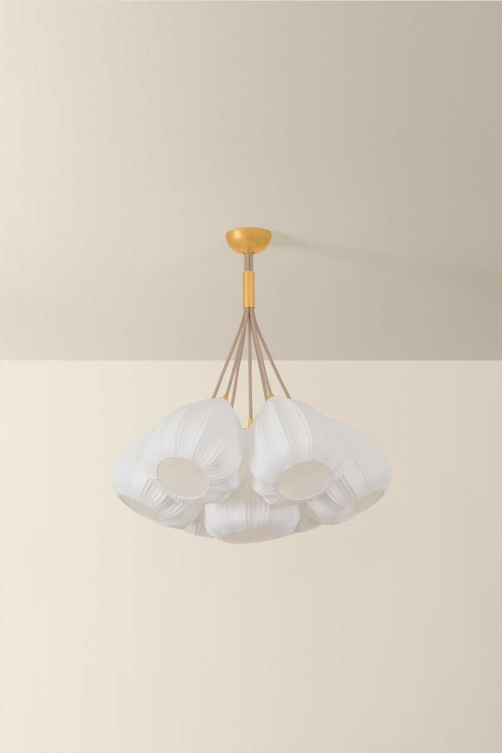 Livonia Seven Light Chandelier in Vintage Gold Leaf Hudson Valley Canada