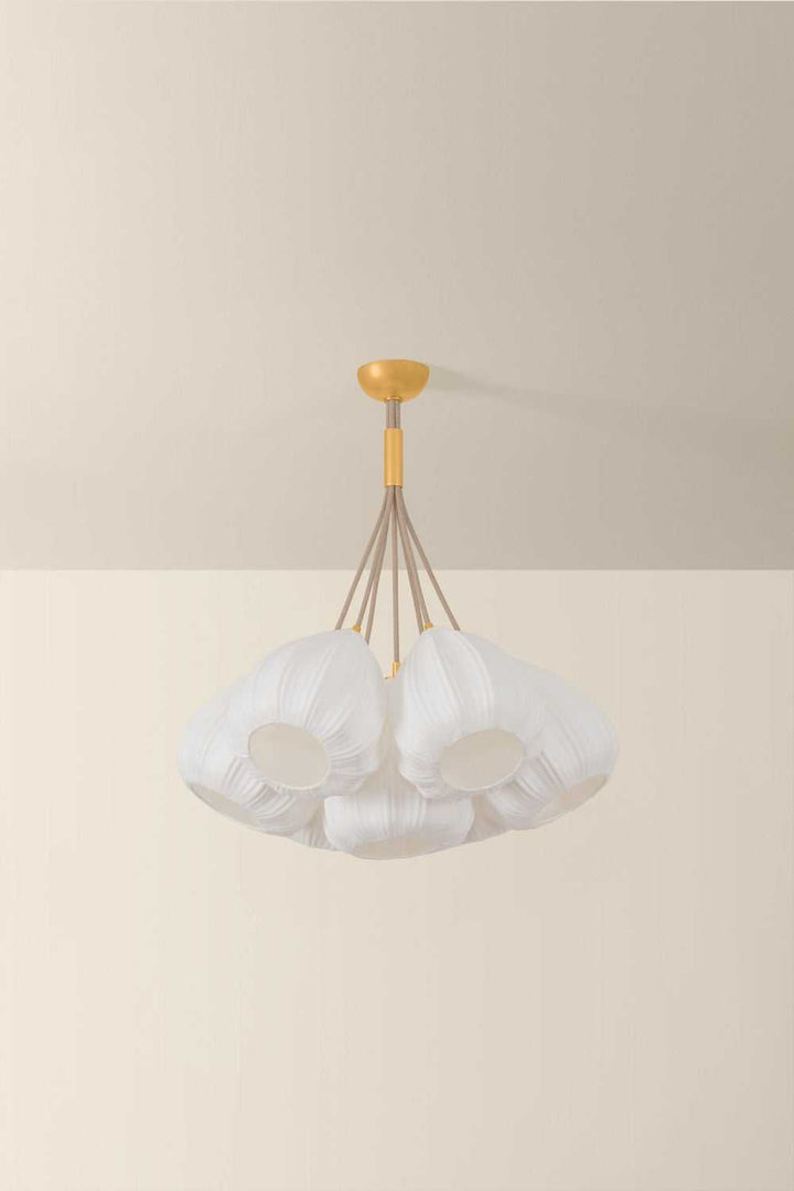 Livonia Seven Light Chandelier in Vintage Gold Leaf Hudson Valley Canada