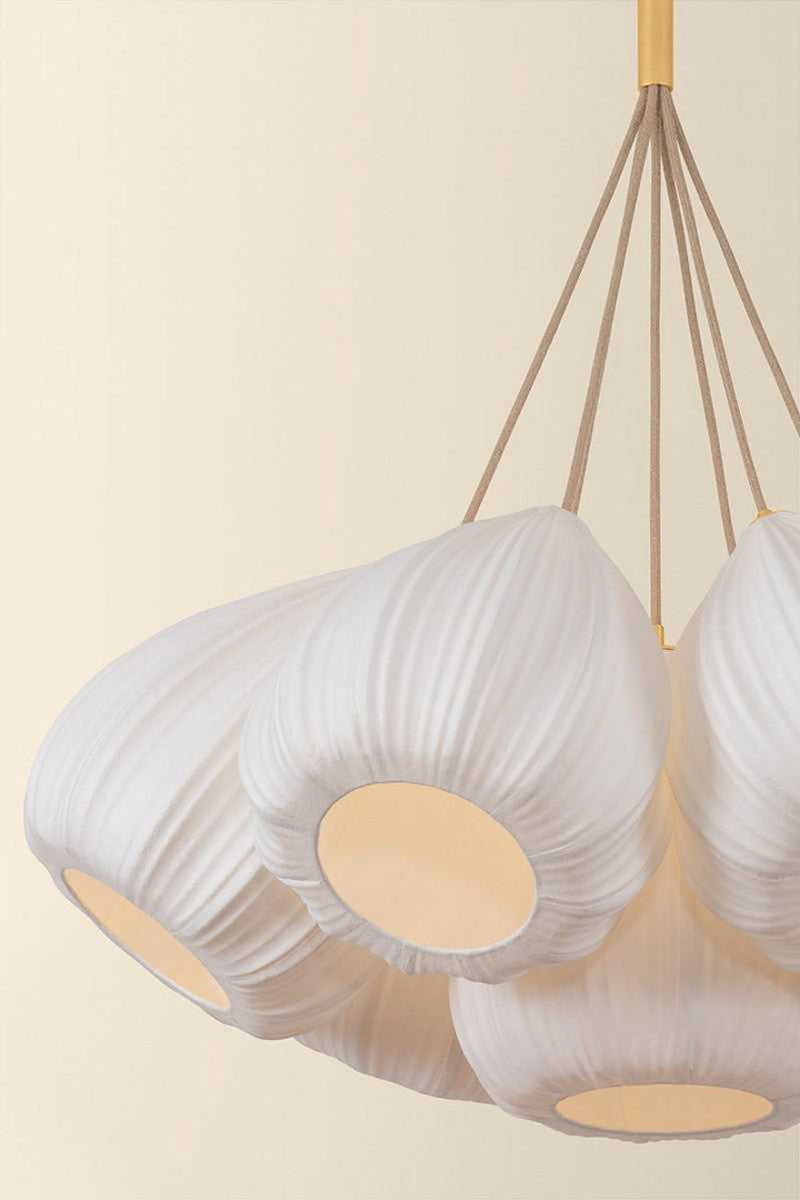Livonia Seven Light Chandelier in Vintage Gold Leaf Hudson Valley Canada