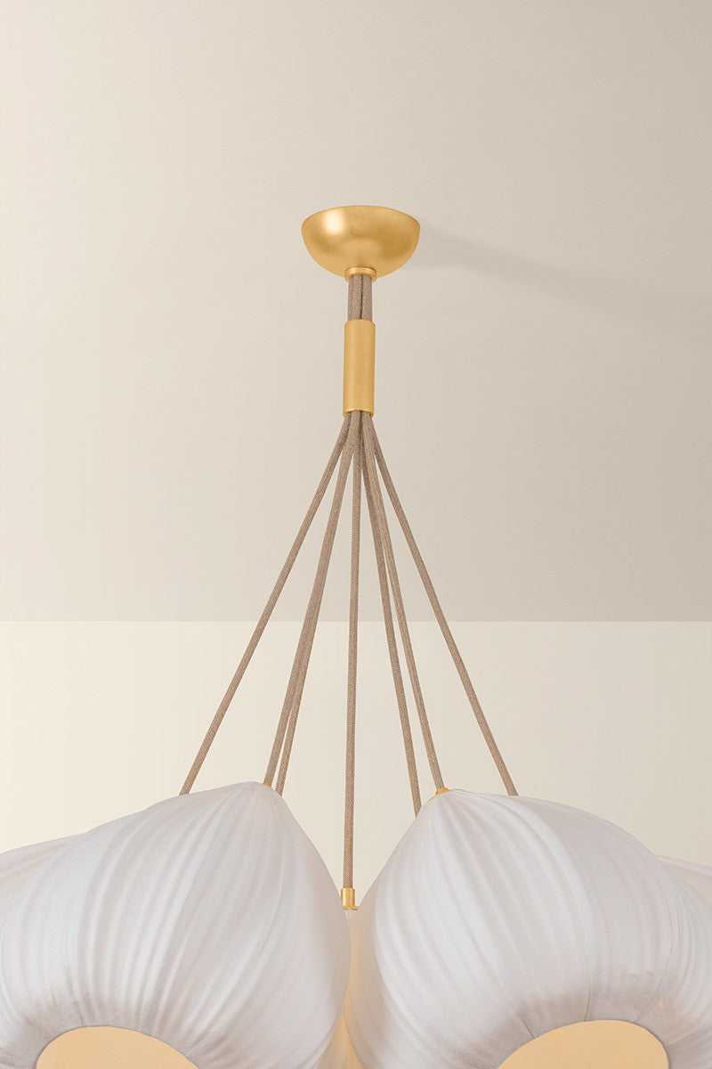 Livonia Seven Light Chandelier in Vintage Gold Leaf Hudson Valley Canada