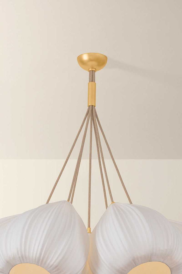 Livonia Seven Light Chandelier in Vintage Gold Leaf Hudson Valley Canada