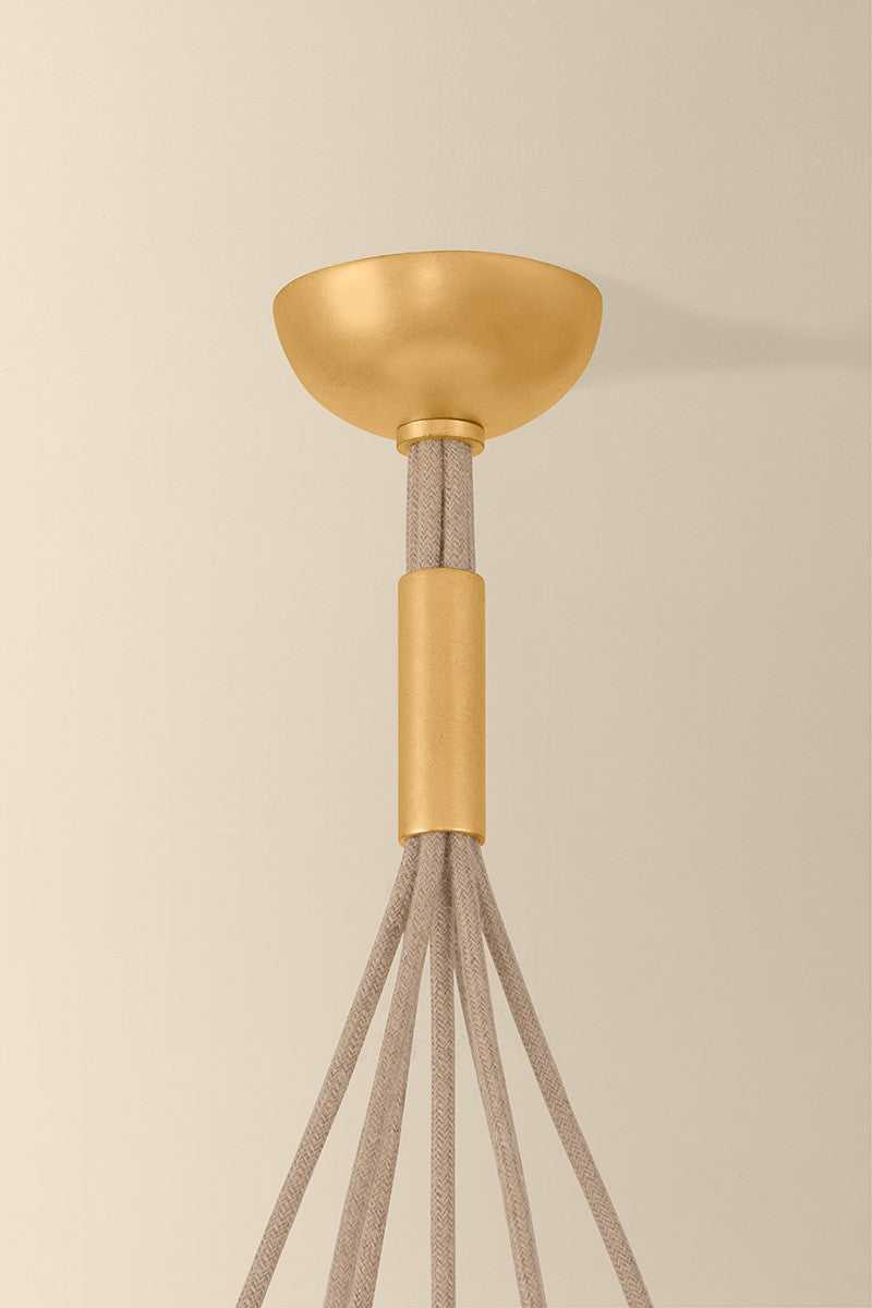 Livonia Seven Light Chandelier in Vintage Gold Leaf Hudson Valley Canada