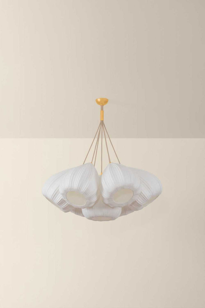 Livonia Seven Light Chandelier in Vintage Gold Leaf Hudson Valley Canada