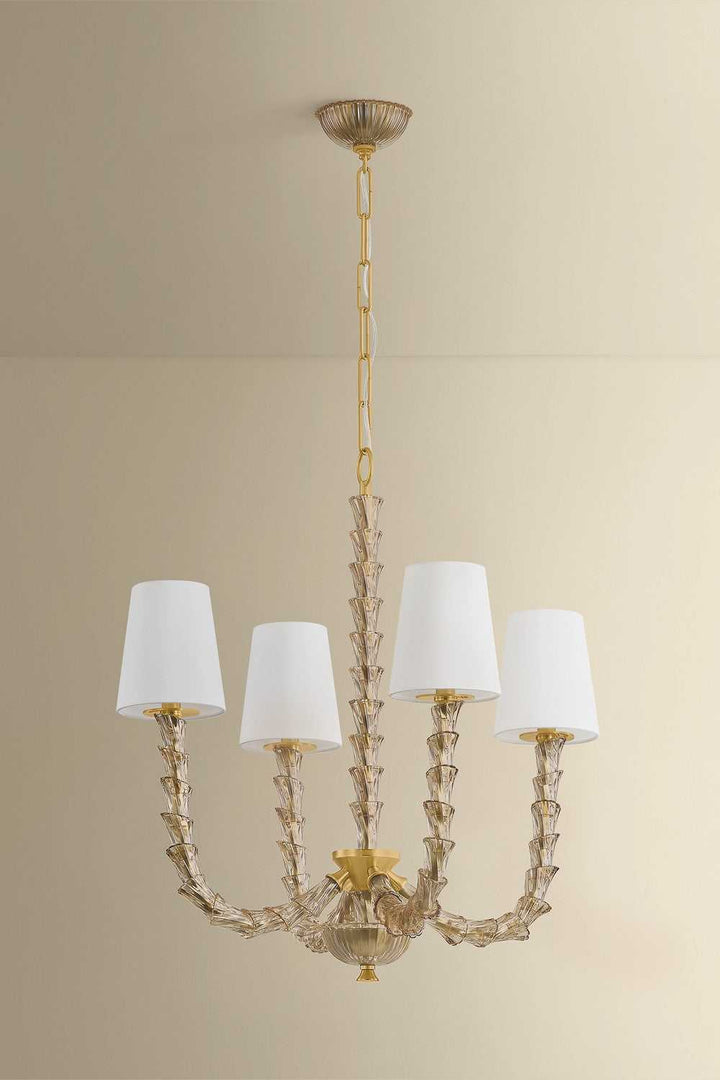 Calumet Four Light Chandelier in Aged Brass Hudson Valley Canada