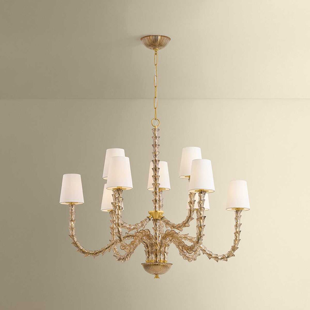Calumet Nine Light Chandelier in Aged Brass Hudson Valley Canada