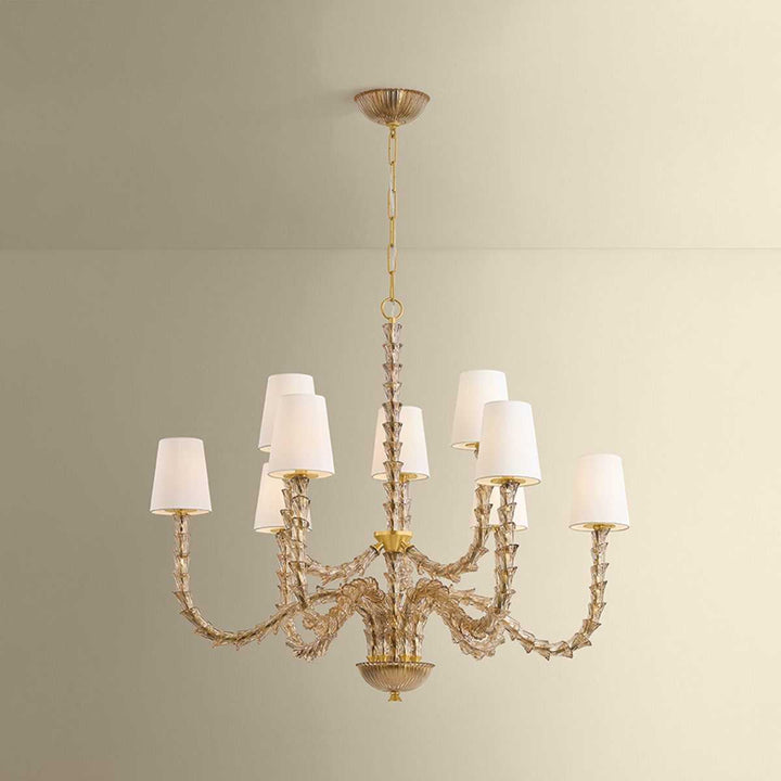 Calumet Nine Light Chandelier in Aged Brass Hudson Valley Canada