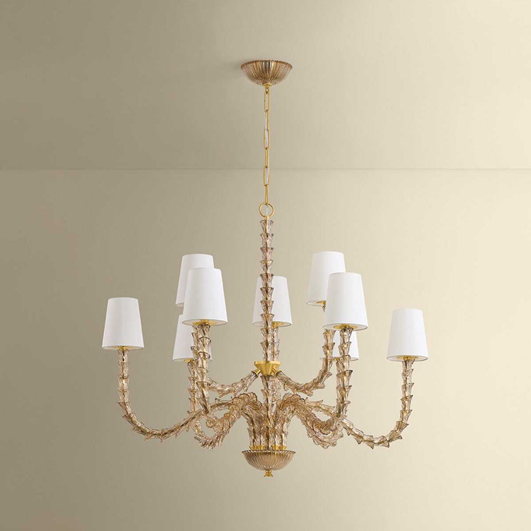 Calumet Nine Light Chandelier in Aged Brass Hudson Valley Canada