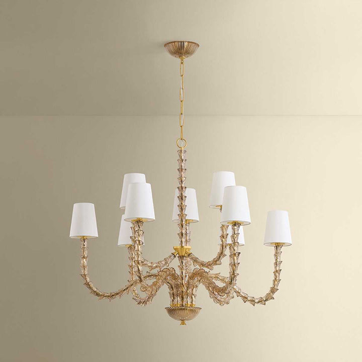 Calumet Nine Light Chandelier in Aged Brass Hudson Valley Canada