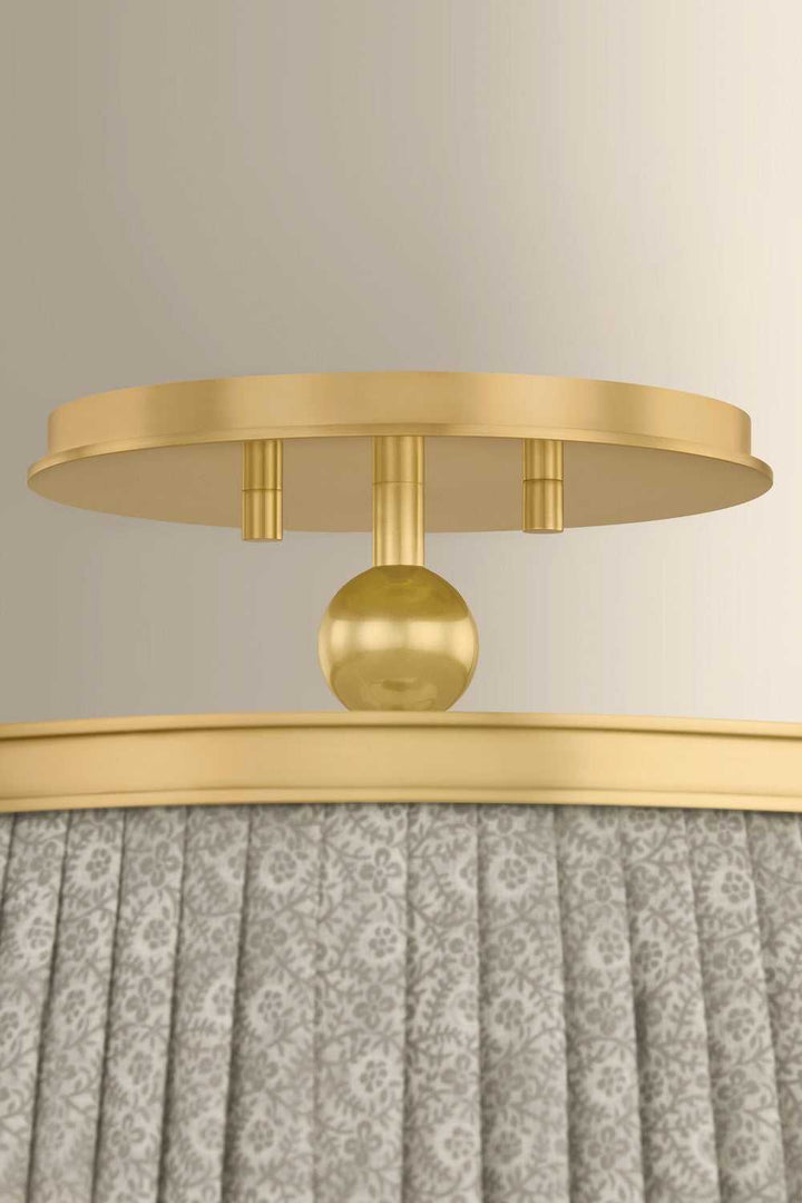 Valeria Two Light Semi Flush Mount in Aged Brass Hudson Valley Canada