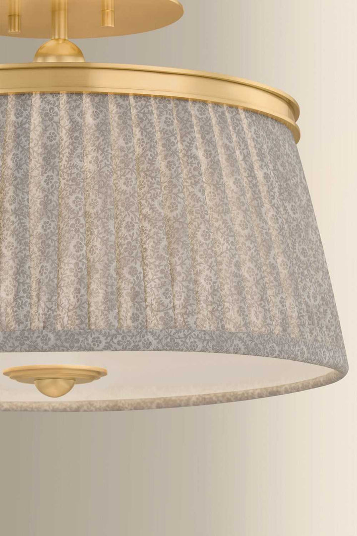 Valeria Two Light Semi Flush Mount in Aged Brass Hudson Valley Canada