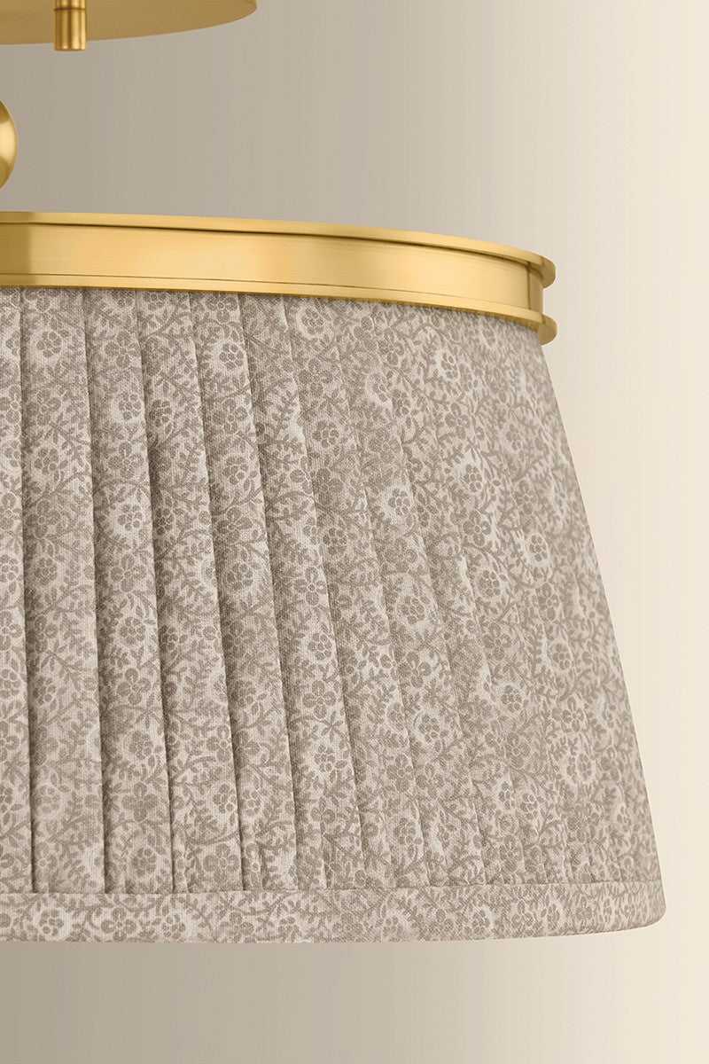 Valeria Two Light Semi Flush Mount in Aged Brass Hudson Valley Canada