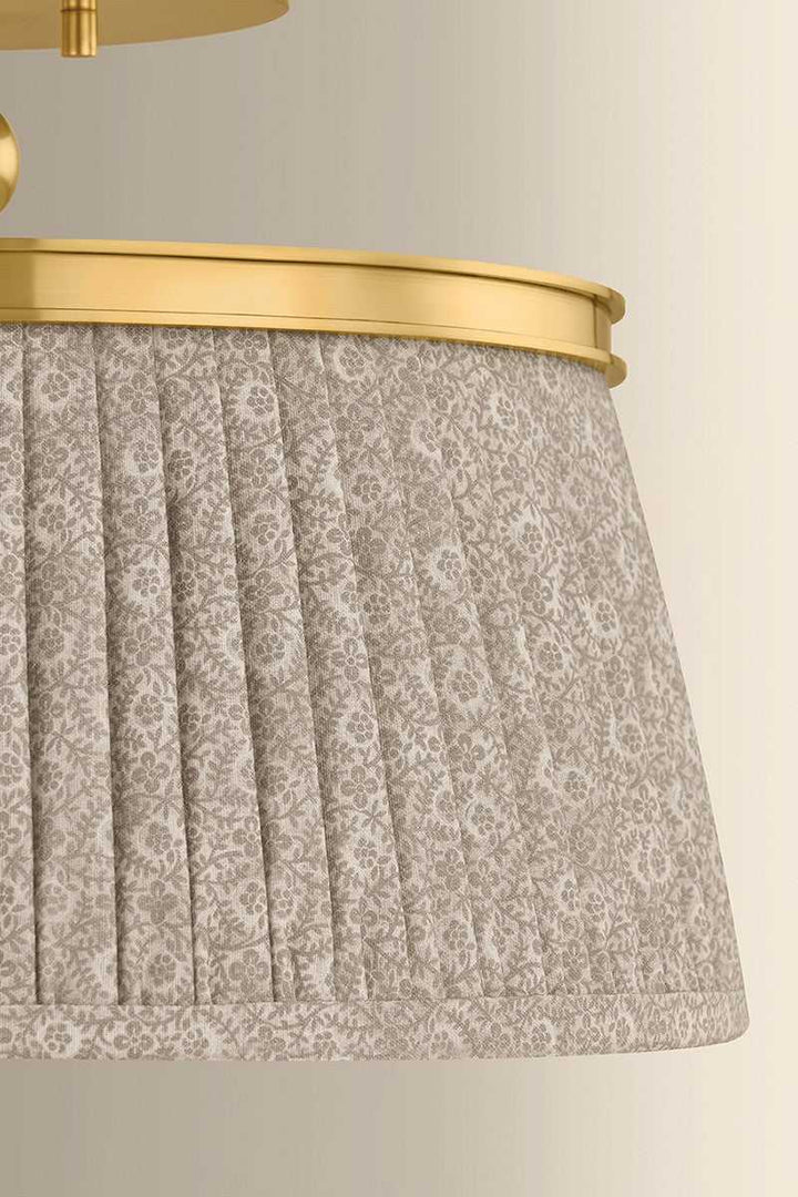 Valeria Two Light Semi Flush Mount in Aged Brass Hudson Valley Canada