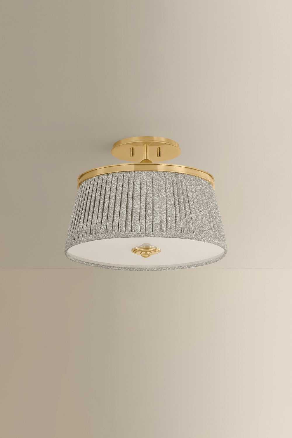 Valeria Two Light Semi Flush Mount in Aged Brass Hudson Valley Canada