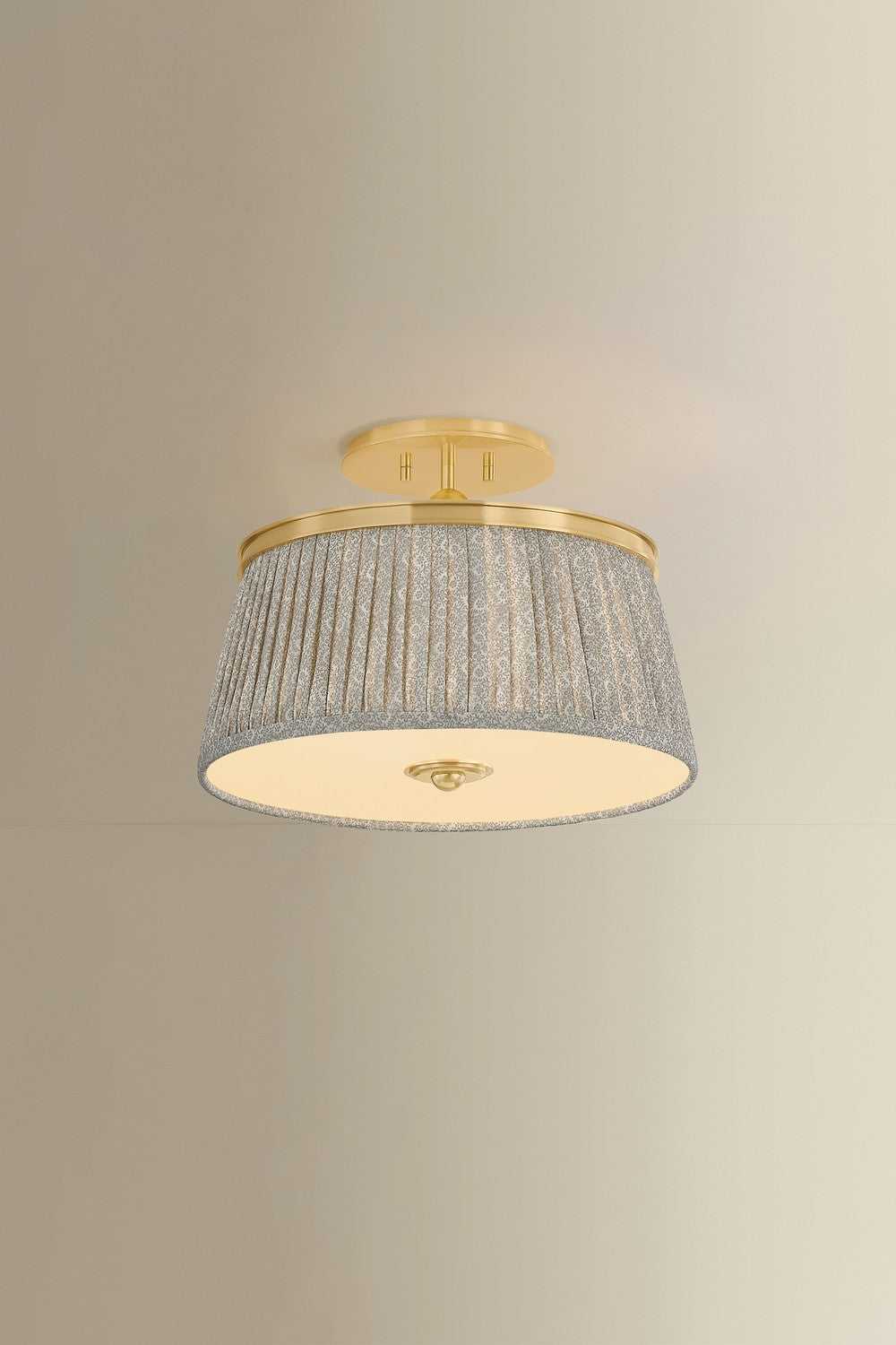 Valeria Two Light Semi Flush Mount in Aged Brass Hudson Valley Canada