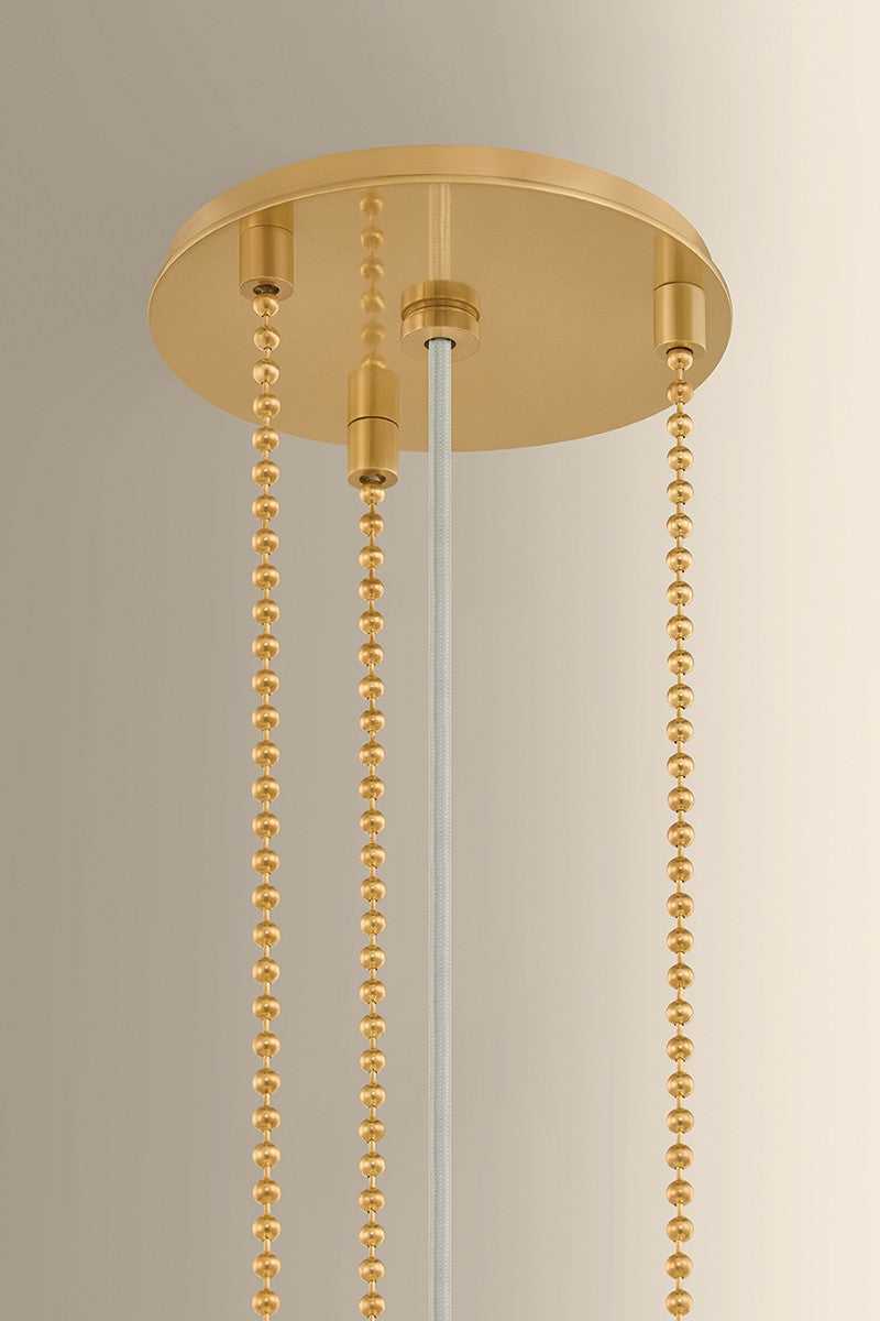 Valeria One Light Pendant in Aged Brass Hudson Valley Canada