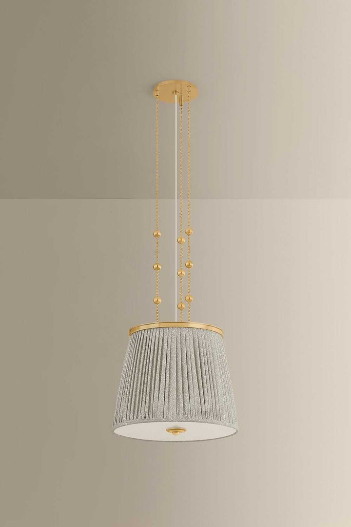 Valeria One Light Pendant in Aged Brass Hudson Valley Canada