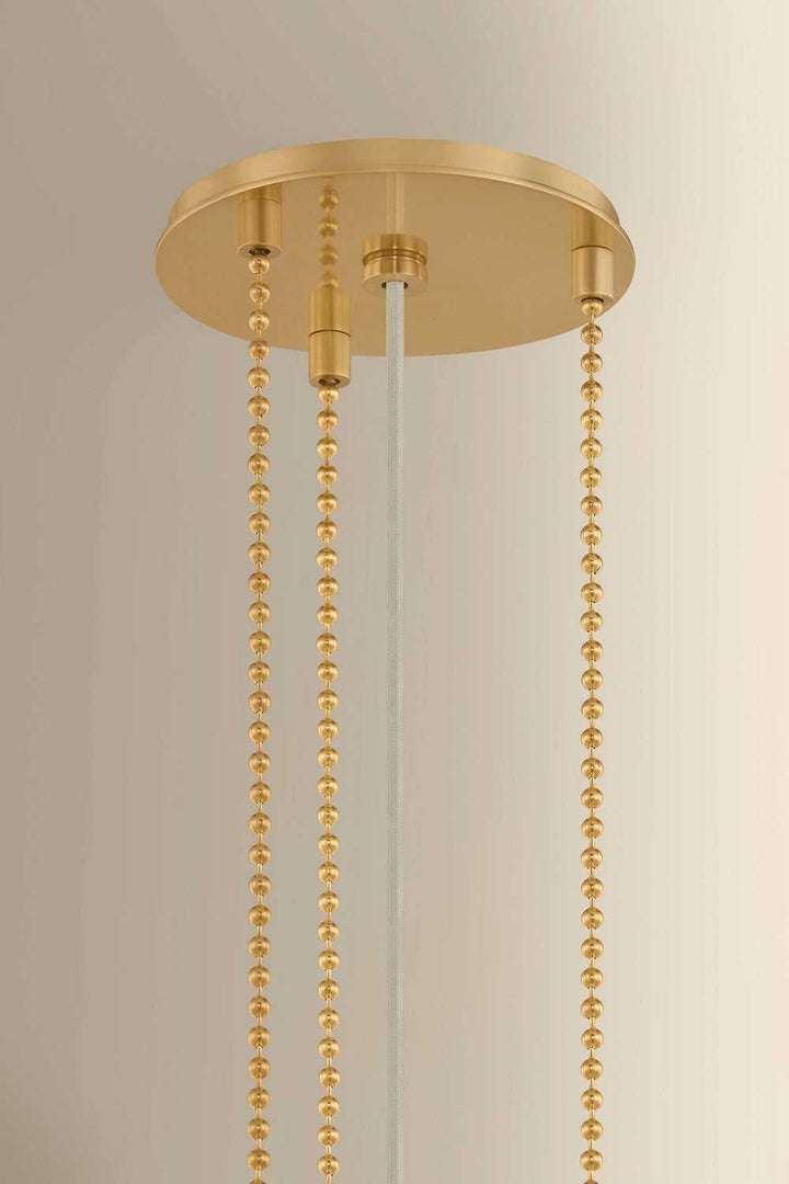 Valeria Three Light Pendant in Aged Brass Hudson Valley Canada