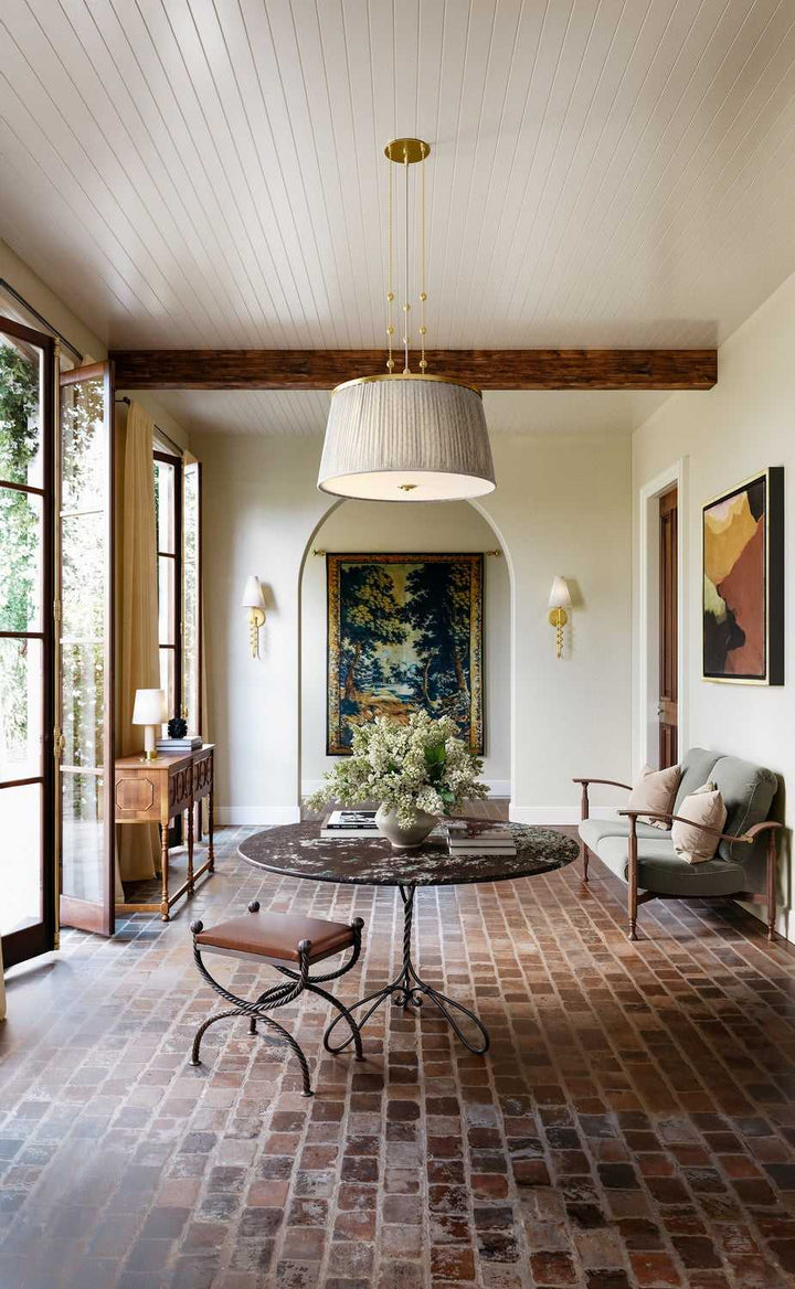 Valeria Three Light Pendant in Aged Brass Hudson Valley Canada