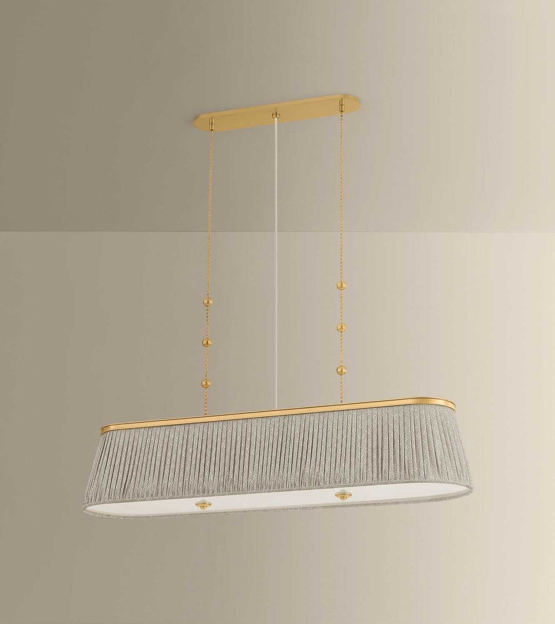 Valeria Three Light Linear in Aged Brass Hudson Valley Canada