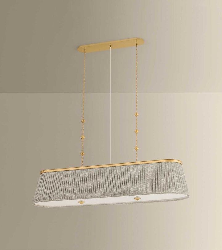 Valeria Three Light Linear in Aged Brass Hudson Valley Canada