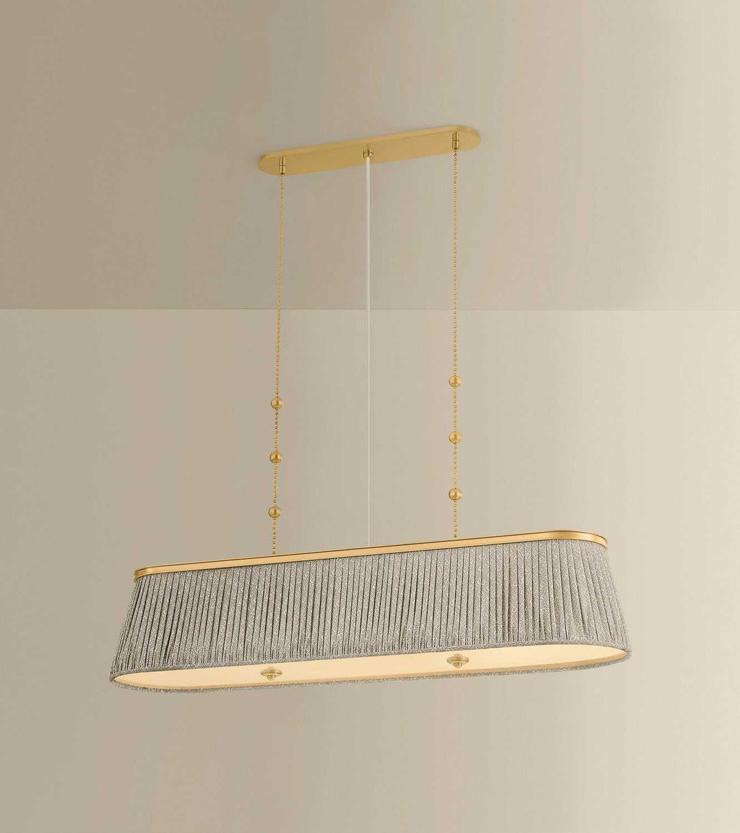 Valeria Three Light Linear in Aged Brass Hudson Valley Canada