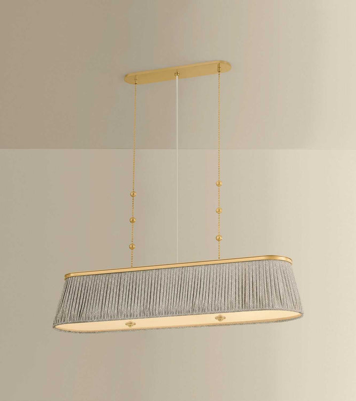 Valeria Three Light Linear in Aged Brass Hudson Valley Canada