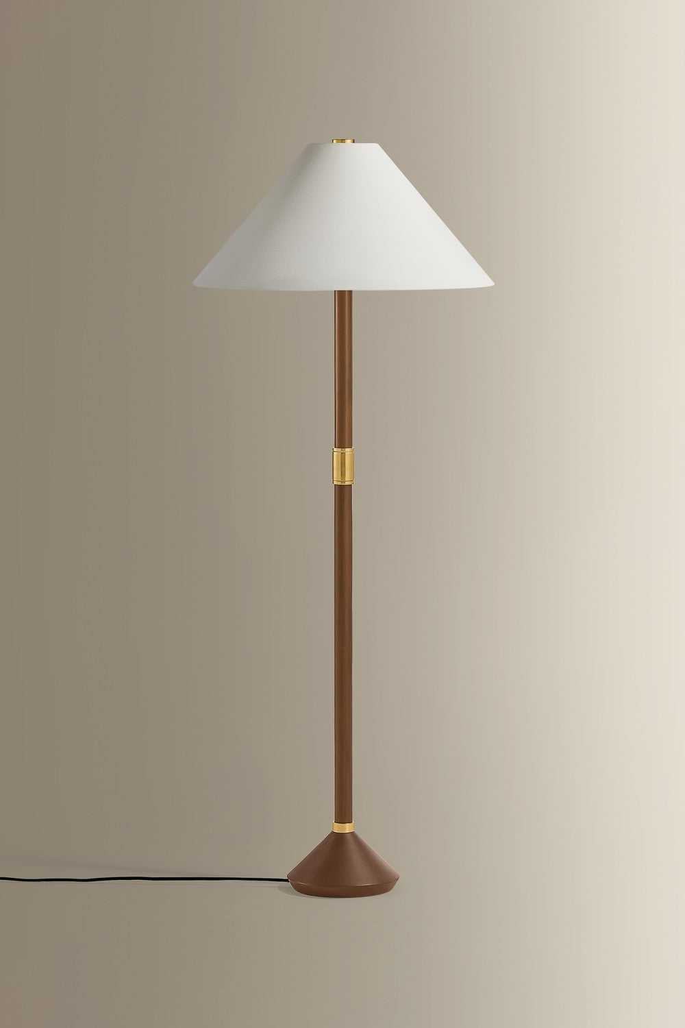 Merrimack One Light Floor Lamp in Aged Brass Hudson Valley Canada