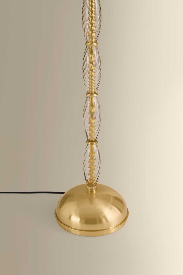 Bleecker One Light Floor Lamp in Aged Brass Hudson Valley Canada