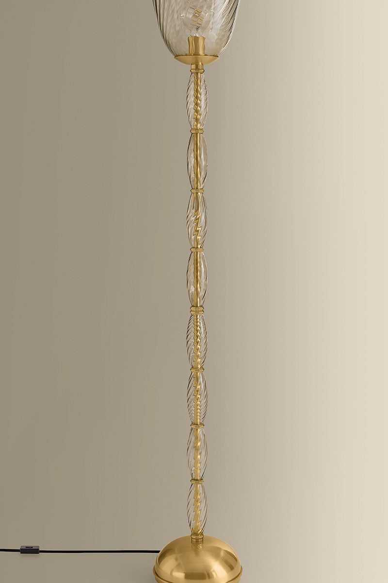 Bleecker One Light Floor Lamp in Aged Brass Hudson Valley Canada