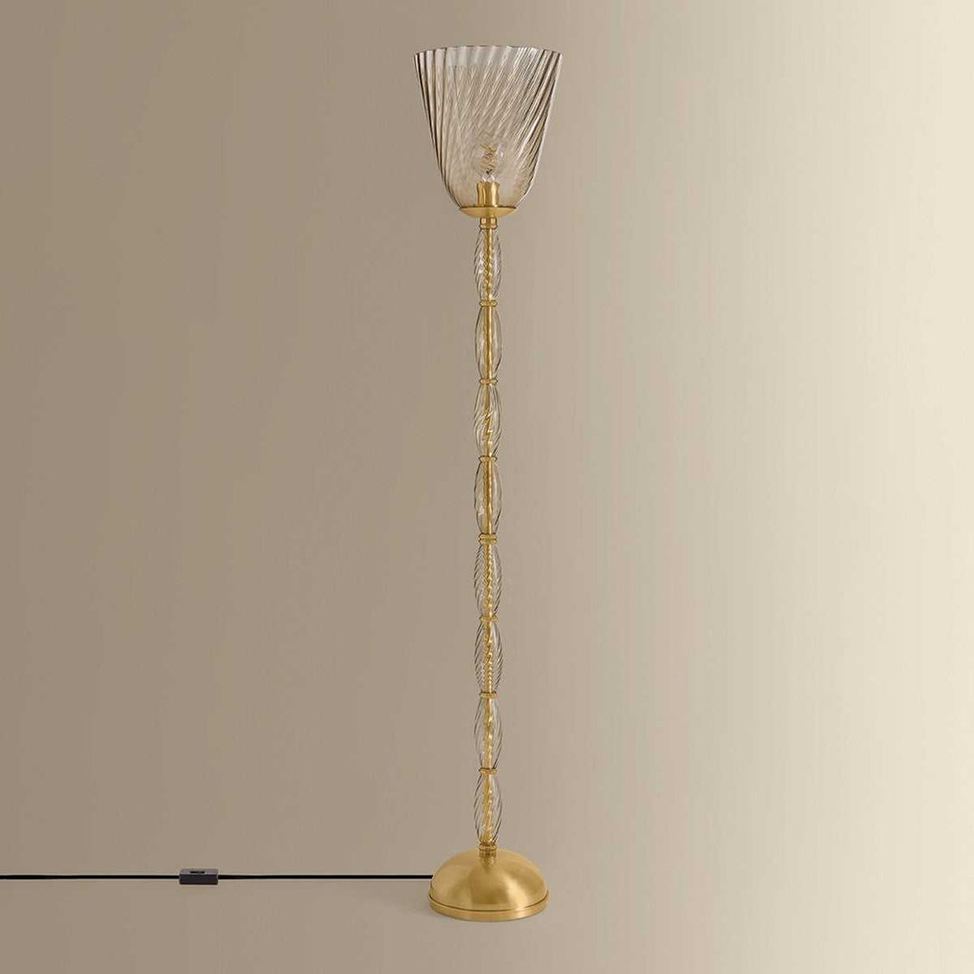 Bleecker One Light Floor Lamp in Aged Brass Hudson Valley Canada