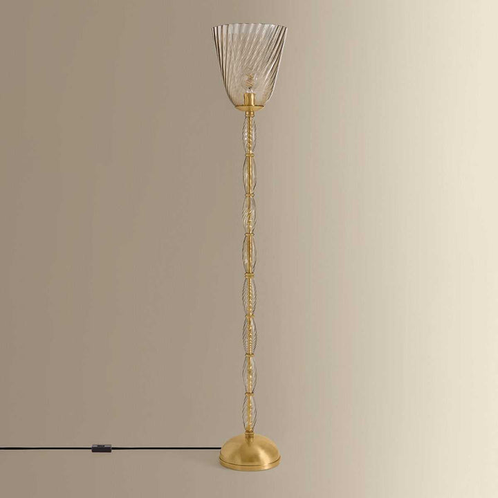Bleecker One Light Floor Lamp in Aged Brass Hudson Valley Canada