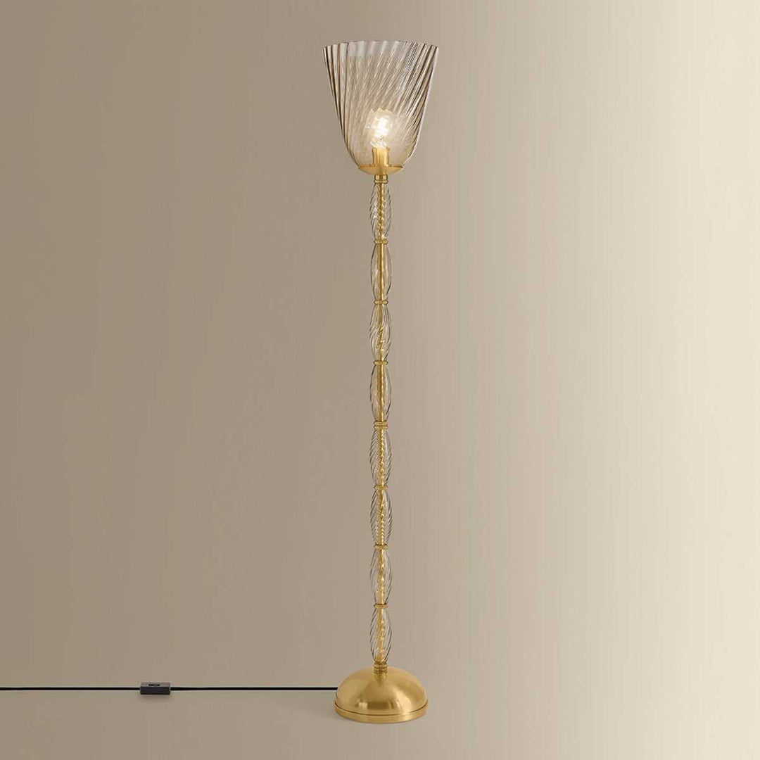 Bleecker One Light Floor Lamp in Aged Brass Hudson Valley Canada