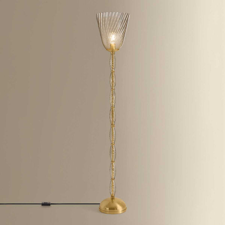 Bleecker One Light Floor Lamp in Aged Brass Hudson Valley Canada