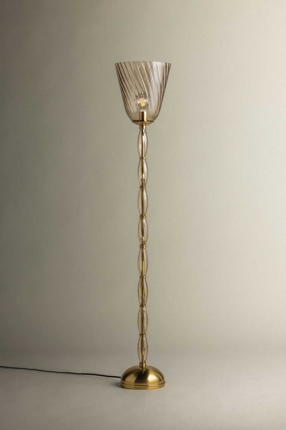 Bleecker One Light Floor Lamp in Aged Brass Hudson Valley Canada