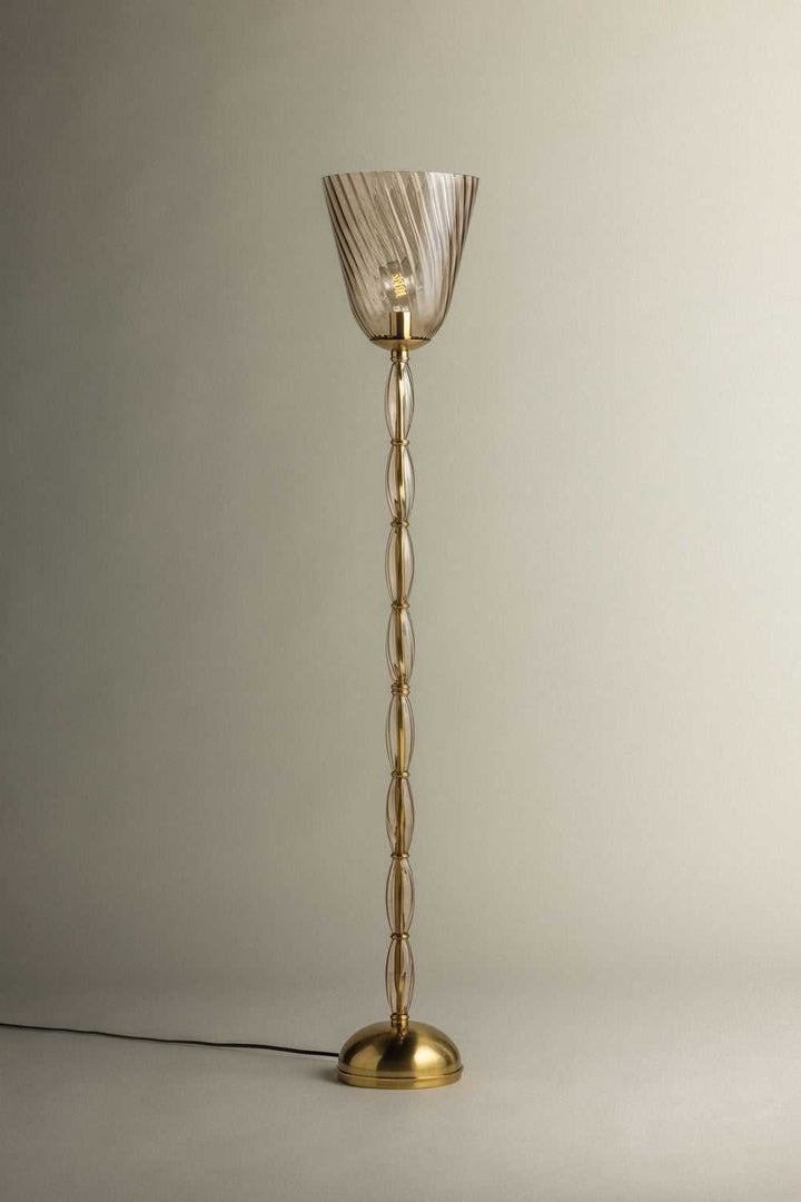 Bleecker One Light Floor Lamp in Aged Brass Hudson Valley Canada