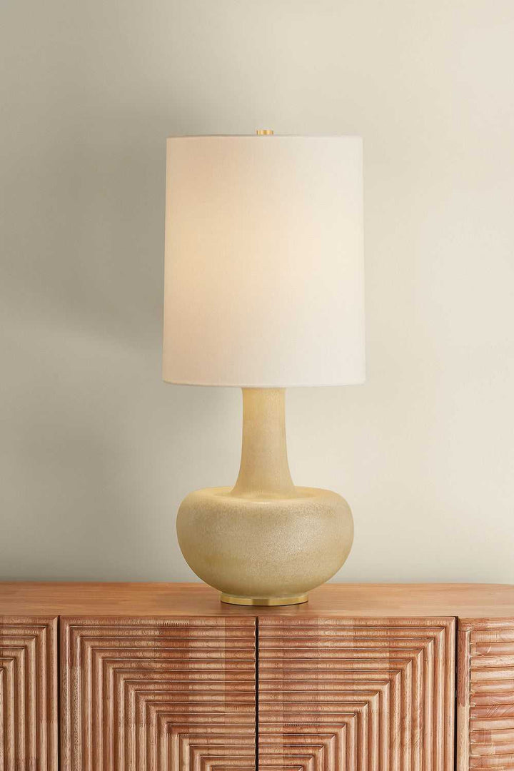 Plum Point One Light Table Lamp in Aged Brass Hudson Valley Canada