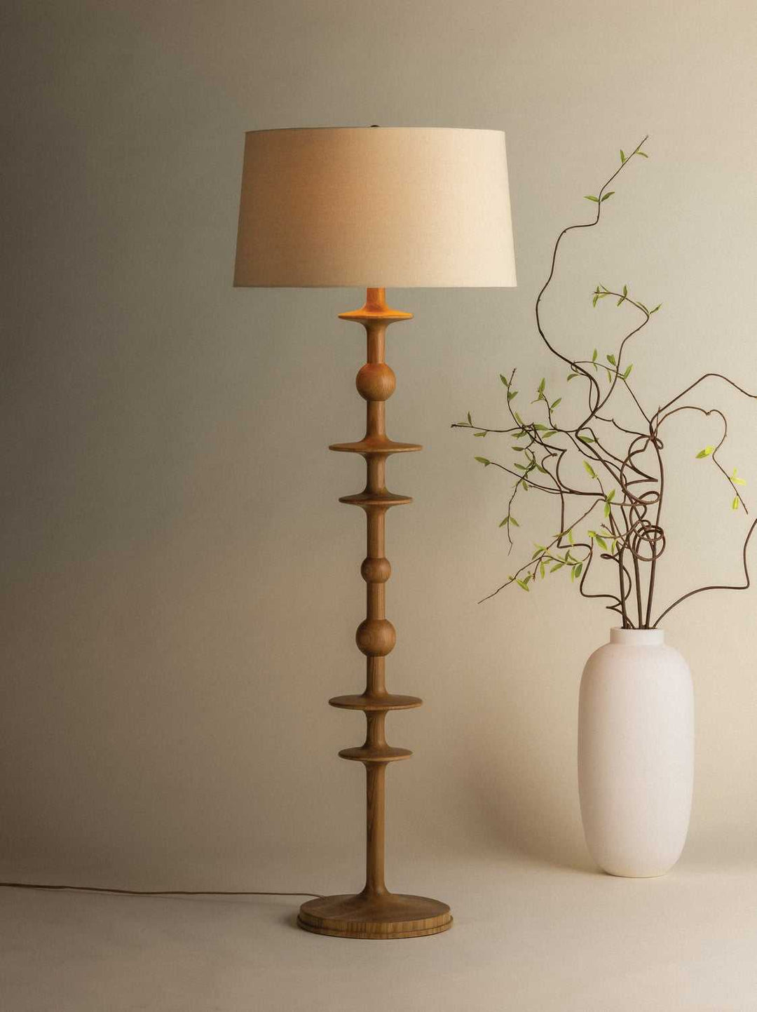 Jefferson Heights One Light Floor Lamp in Aged Brass Hudson Valley Canada